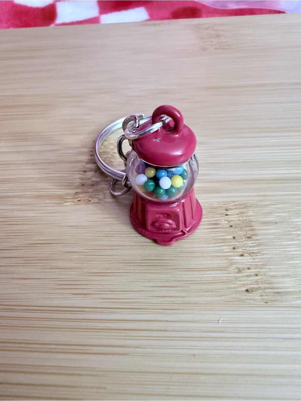 Red Mini Gumball Machine Keychain for Kids